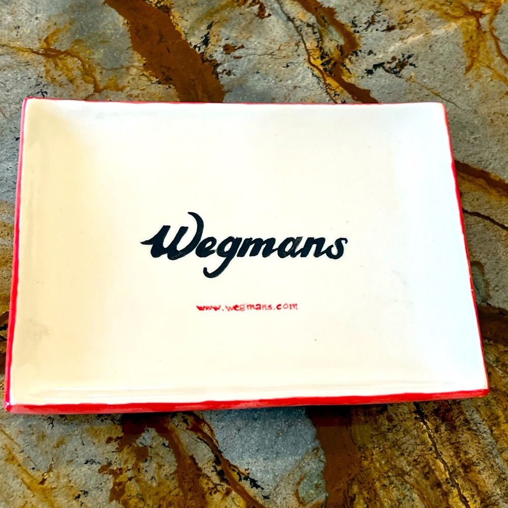 Iconic Handmade ❤️ 🖤 Wegmans Grocery 🖤❤️Ceramic 8”x 6” Tray trinket Dish